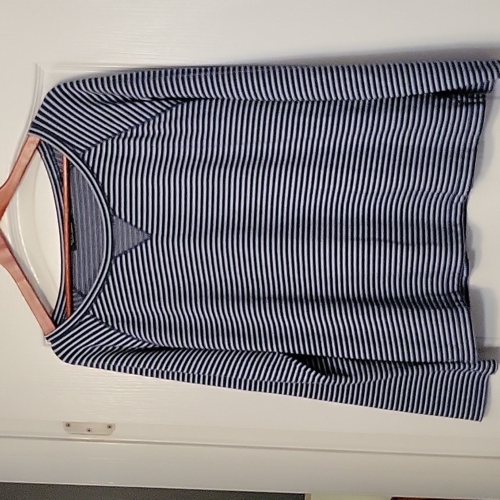 Lauren Ralph Lauren Long Sleeved Striped Shirt - navy & light blue - Size XL